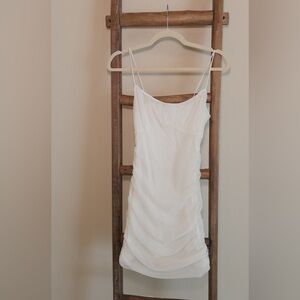 White shimmer mini dress